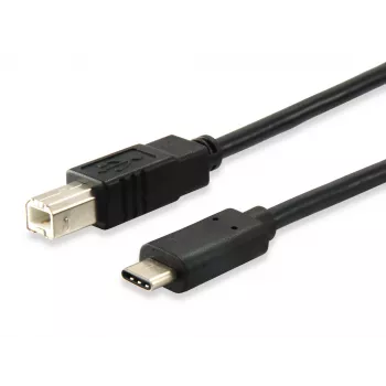 Equip USB 2.0 Type C į USB B kabelis, 1 m, USB B, USB C, USB 2.0, vyriška/vyriška jungtis, juodas