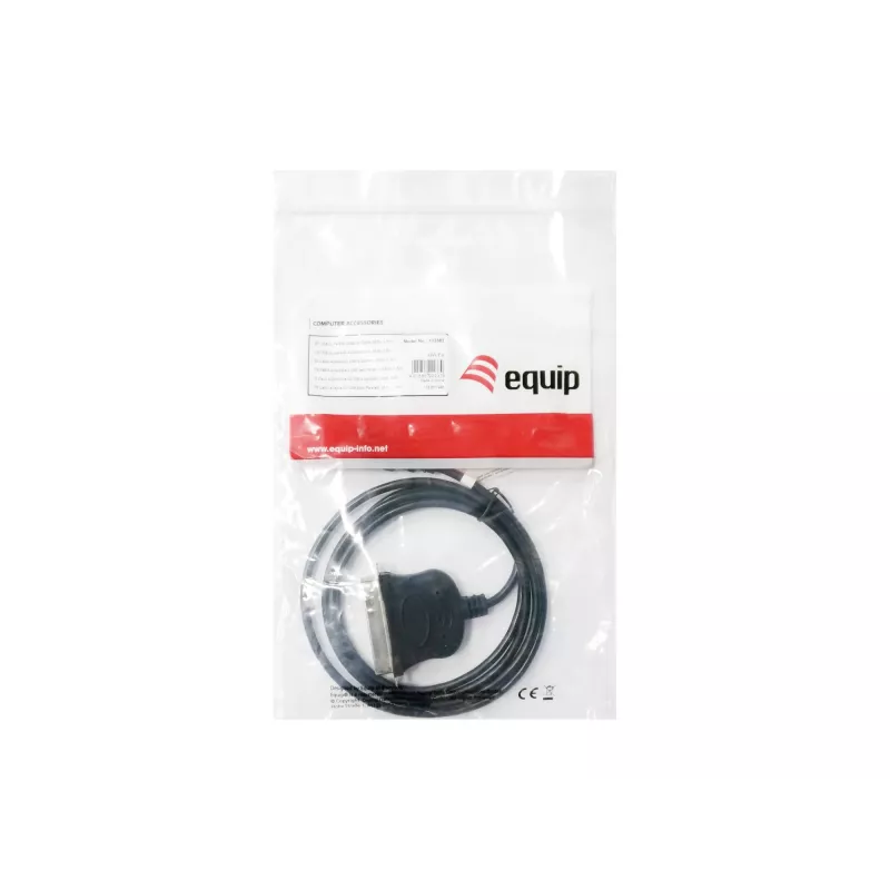 Equip USB į lygiagretę adapterio laidas, juodas, USB A, Centronics 36, 60 g, 1 vnt., 175 mm