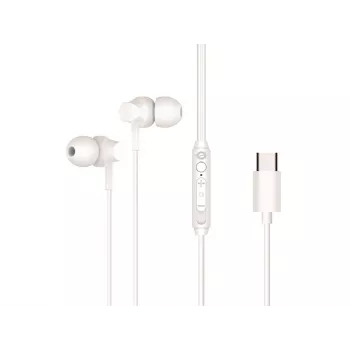 Laidinės į ausis įdedamos ausinės CONCEPTRONIC BRENDAN03W — USB-C, 20–20000 Hz, 1,2 m laidas, balta