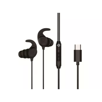 Laidinės į ausis dedamos ausinės CONCEPTRONIC BRENDAN05B — USB-C, 20–20000 Hz, 1,2 m laidas, ausų laikikliai (juodos)