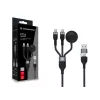 USB A į 2× USB-C 3-in-1 greito įkrovimo duomenų kabelis Conceptronic ETTA08B15 — 1,5 m, USB 2.0, 5 A, Apple Watch įkroviklis, 100 W E‑Mark