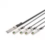 Digitus 40G QSFP+ į 4XSFP+ tiesioginio prijungimo kabelis 2 m