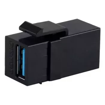 “Keystone” modulis ShiverPeaks S/CONN 08-10041 plokščias juodas USB A