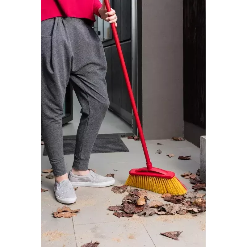 Lauko šluota VILEDA modelis 128763, kieti šereliai, technopolimeras, raudona