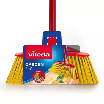 Lauko šluota VILEDA modelis 128763, kieti šereliai, technopolimeras, raudona