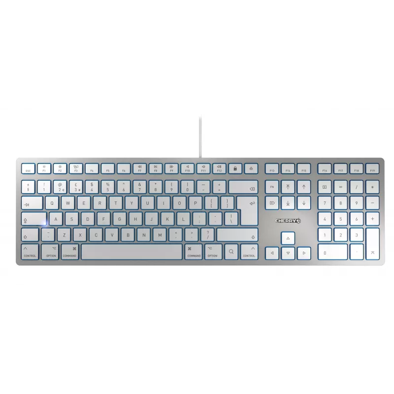 CHERRY KC 6000 plonas FOR MAC laidinė klaviatūra, sidabrinė/baltos spalvos, USB (QWERTY – UK)