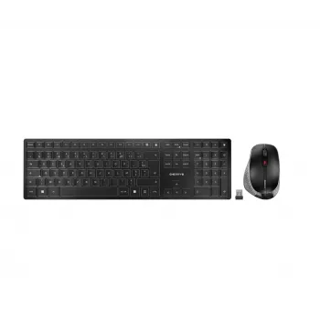 CHERRY DW 9500 plonas klaviatūra Pelė įtraukta Universali RF Belaidis + Bluetooth AZERTY Prancūziška Juoda, Pilka
