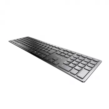 Klaviatūra Cherry KW 9100 plonas belaidė RF + Bluetooth QWERTY UK anglų juoda 108 klavišai 1,2 m laidas