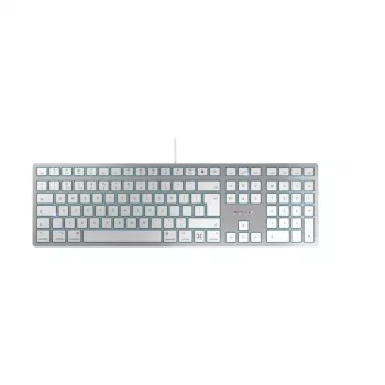 Klaviatūra Cherry CHERRY KC 6000C FOR MAC laidinė USB QWERTY žirkliniai klavišai sidabrinė 1.8 m