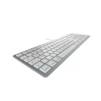 Klaviatūra Cherry CHERRY KC 6000C FOR MAC laidinė USB QWERTY žirkliniai klavišai sidabrinė 1.8 m