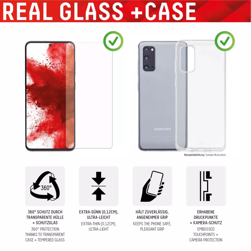 „Displex“ ekrano apsauga + dėklas „Samsung Galaxy A53 5G“ grūdintam stiklui