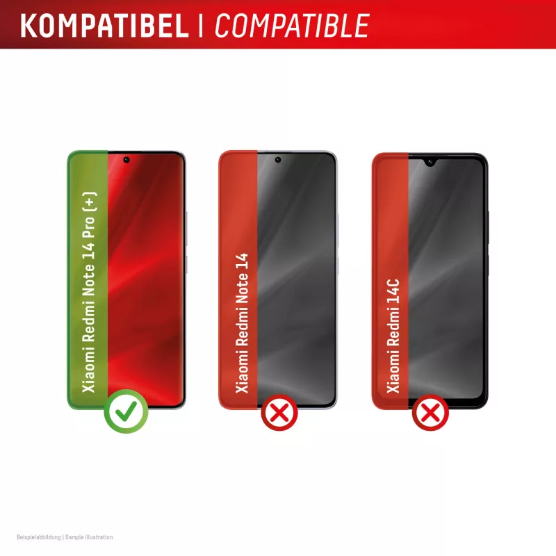 Displex Premium Screen Protector (Full Cover, 10H) for Xiaomi Redmi Note 13 Pro+/Note 14 Pro(+), Eco Mounting Frame, Full Cover