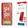 „Displex“ ekrano apsauga (10H), skirta „Samsung Galaxy S25 FE/S24 FE“, ekologiškas montavimo rėmelis, atspari įbrėžimams