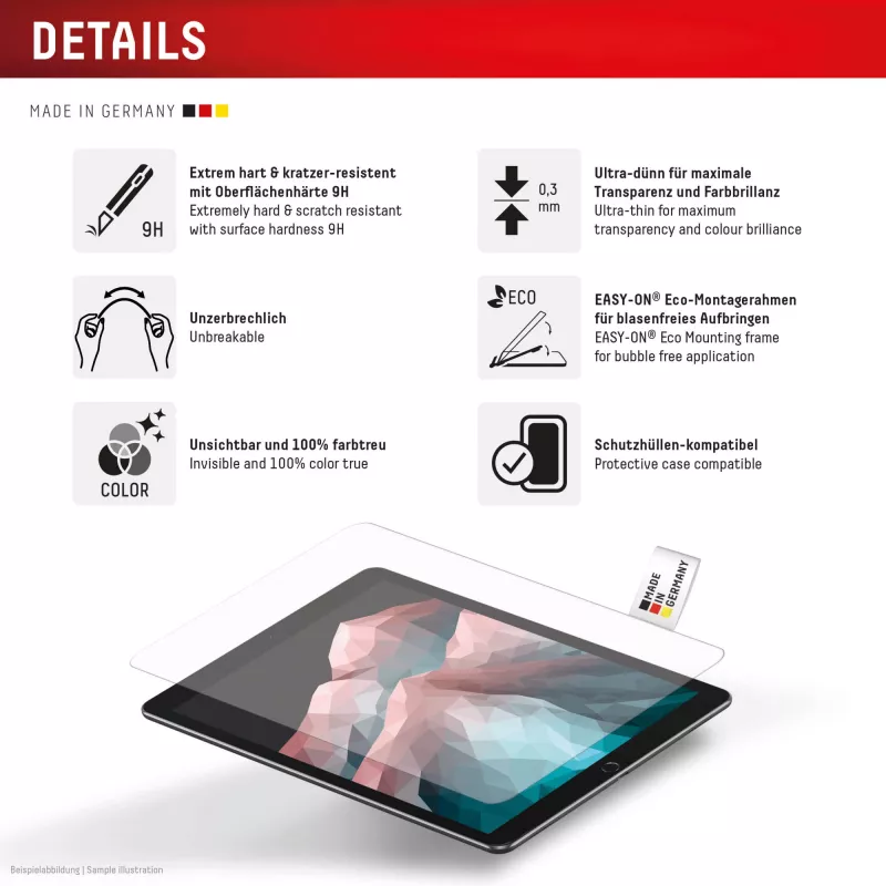“Displex” planšetės stiklas (9H) skirtas “Samsung Galaxy Tab S11”, su “Eco” tvirtinimo rėmeliu, nesudužtantys