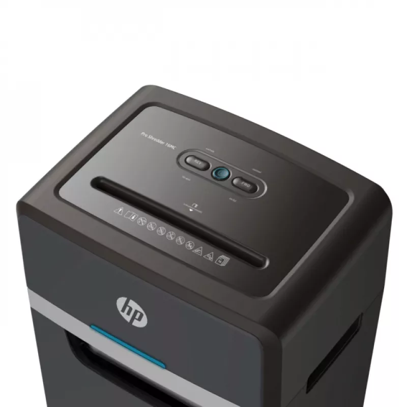 HP Pro Shredder 16MC popieriaus smulkintuvas Mikro pjovimo smulkinimas 55 dB 22 cm Juodas