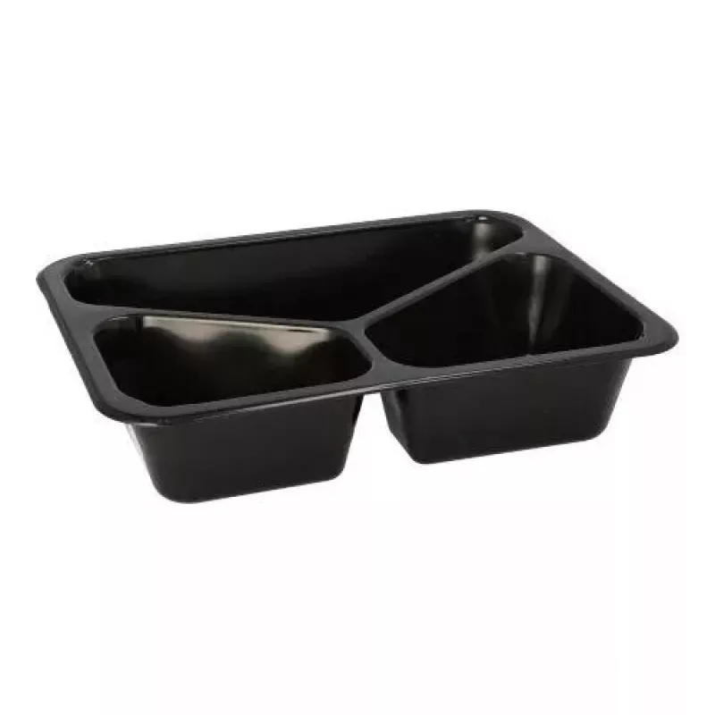 Papstar 96554 vienkartinis maisto laikymo indas, juodas, PET, 227x178x45 mm