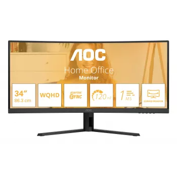 AOC B3 CU34B3E kompiuterio monitorius 86,4 cm (34 colių) 3440 x 1440 pikselių Wide Quad HD LED juodas