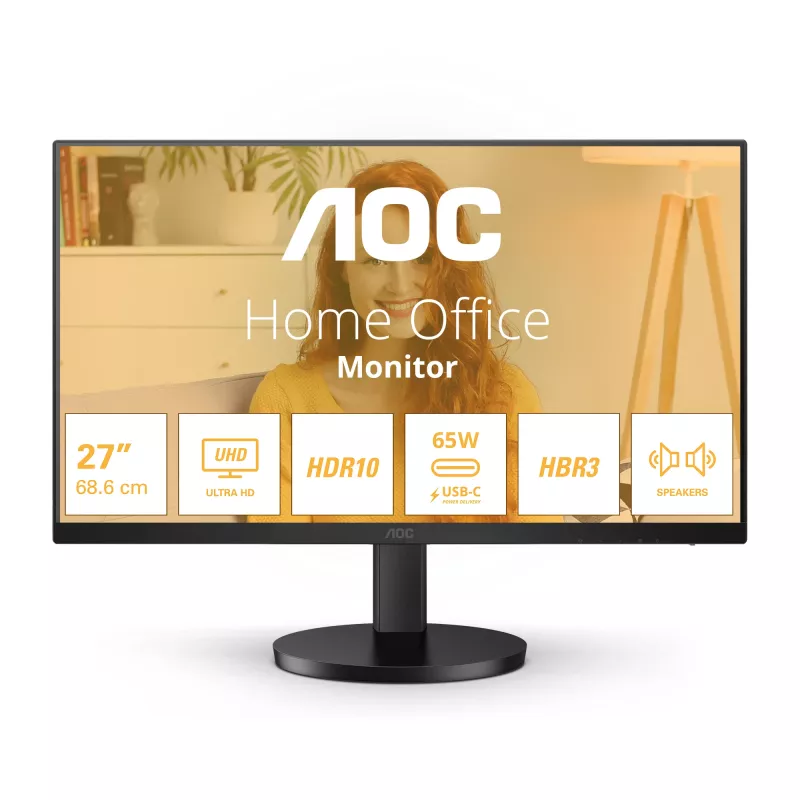 AOC B3 U27B3CF kompiuterio monitorius 68,6 cm (27 colių) 3840 x 2160 pikselių 4K Ultra HD LCD juodas