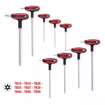 L formos Torx raktų rinkinys KS Tools 151.8160 — 9 dalių, chromo-vanadžio plienas, metalinė apdaila