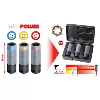 Lizdinių galvučių rinkinys KS Tools 515.0990 1/2 colio pavaros 3 galvutės