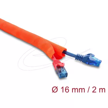 Apsauginis kabelių kanalas užsidarantis DELOCK 2 m × 16 mm oranžinis