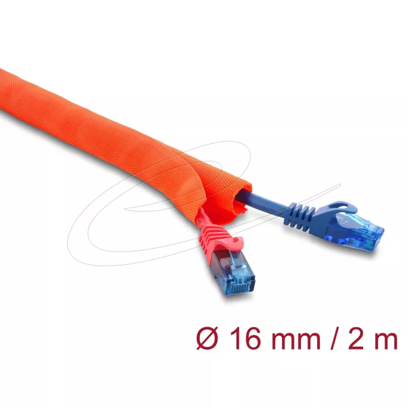 Apsauginis kabelių kanalas užsidarantis DELOCK 2 m × 16 mm oranžinis