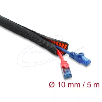 Kabelių apsauginis apvalkalas savaime užsidarantis dvisluoksnis 5 m x 10 mm DELOCK 19020