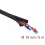 DELOCK kabelių apsaugos mova, savaime užsidaranti, dviejų sluoksnių, 5 m x 19 mm, juoda