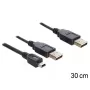 USB laidas DeLOCK 83178 USB 2.0 0,3 m 2 x USB A juodas