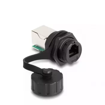 DeLOCK kabelio jungtis RJ12 lizdas į RJ12 lizdą IP68 atspari vandeniui juoda