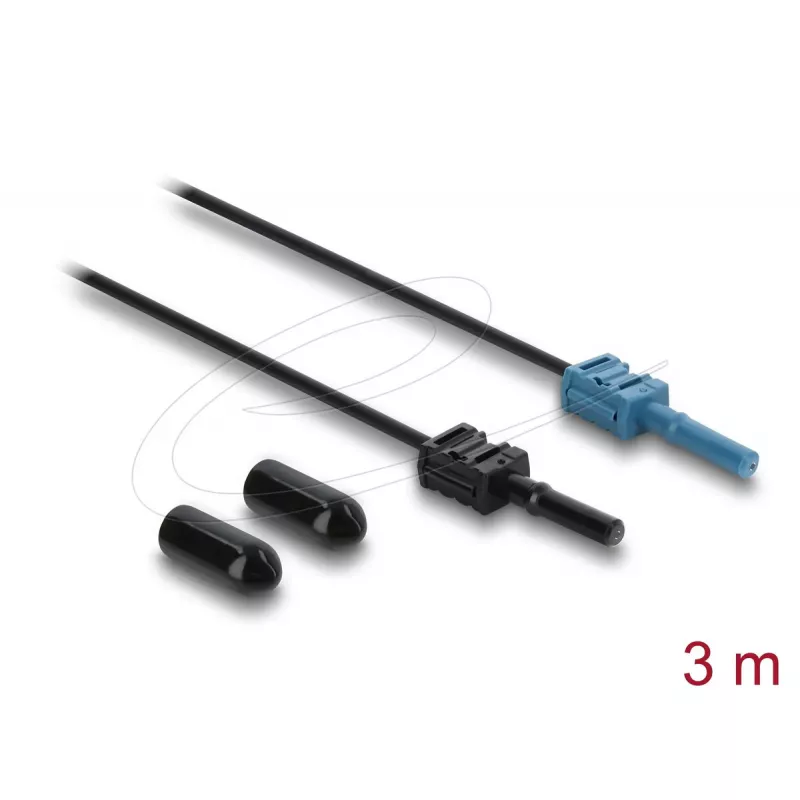 Šviesolaidinis adapterio kabelis DELOCK 91026, daugiamodis POF, 3 m, juodas/mėlynas, 1 vnt.