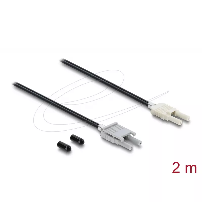 Šviesolaidinis adapterio kabelis DELOCK 91028 daugiamodis, 2 m, juoda/pilka