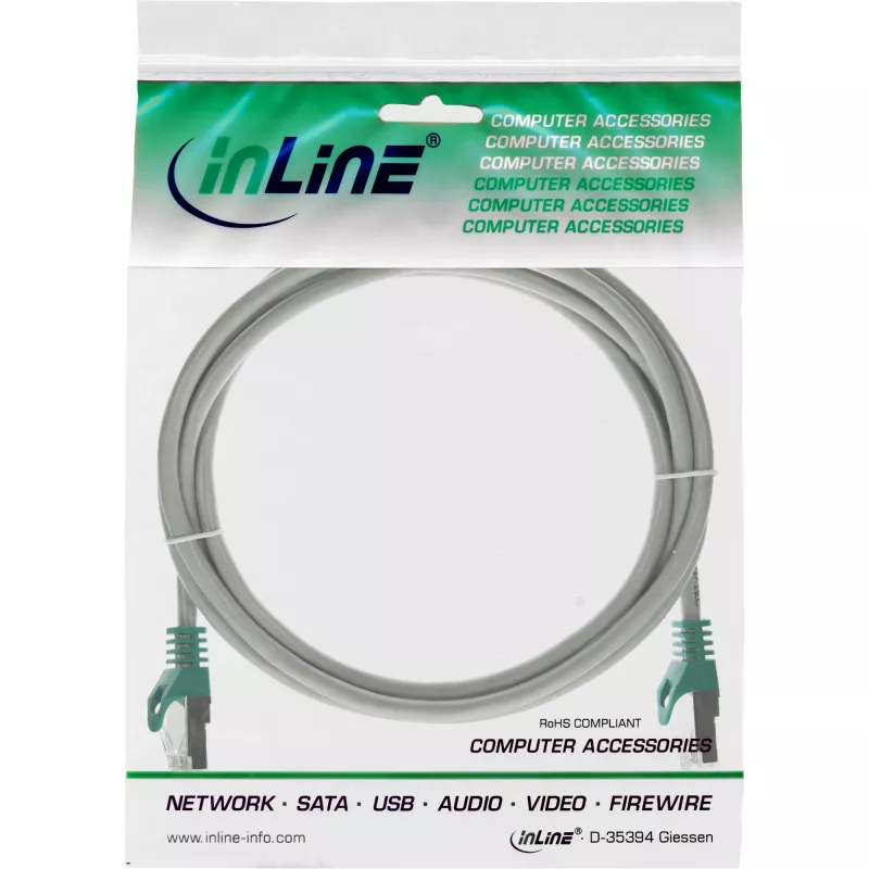 InLine Crossover PC to PC komutacinis kabelis SF/UTP Cat.5e pilkas 3 m