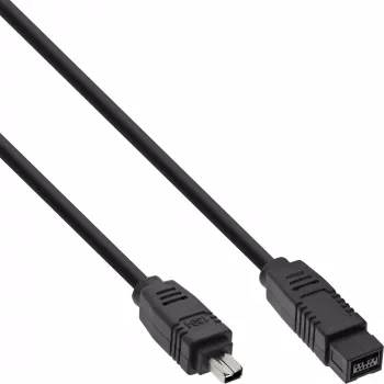 InLine FireWire 400 į 800 1394b laidas 4/9 kontaktų vyriškas 1,8 m juodas
