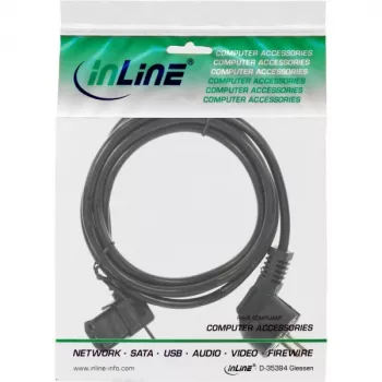 InLine maitinimo laidas, CEE 7/7 kampuotas / 3 kontaktų IEC C13 kairėje kampuotas, juodas, 1,8 m