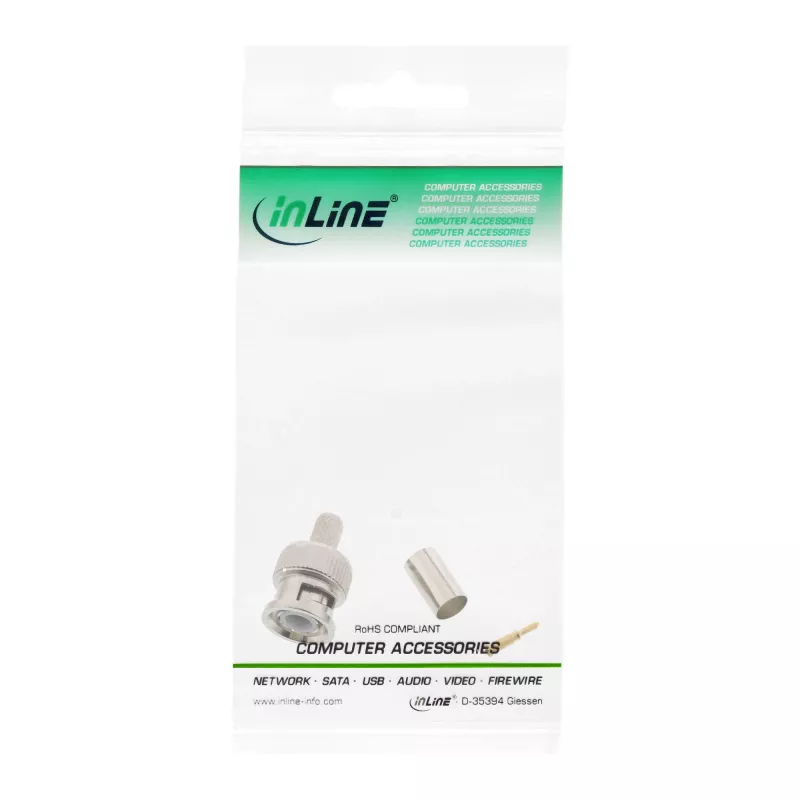 InLine BNC Crimping Plug for RG59 Video kabelis, Bronze, 7 g, 70 mm, 123 mm, 15 mm, 9 g