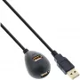 InLine USB 2.0 laidas, tipas A (kištukas) / A (lizdas), su pagrindu, juodas, 2 m