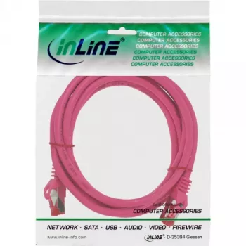 InLine komutacinis kabelis S/FTP PiMF Cat.6 250MHz PVC varis rožinis 3 m