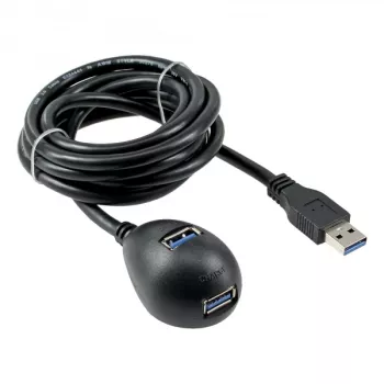„InLine“ USB 3.2 Gen.1 laidas USB Type A M / A F + maitinimas, su stovu, juodas, 2 m