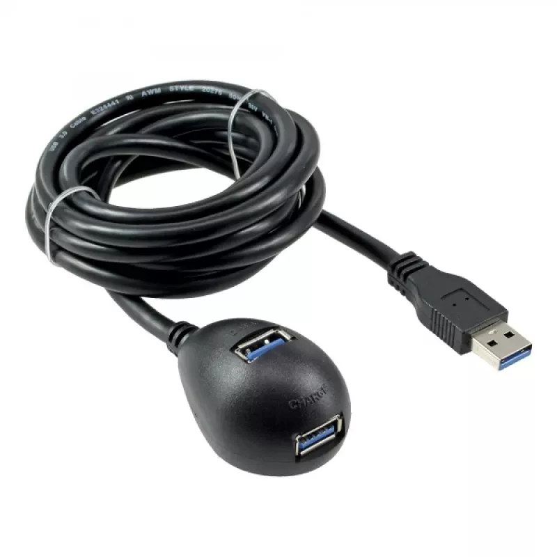 „InLine“ USB 3.2 Gen.1 laidas USB Type A M / A F + maitinimas, su stovu, juodas, 2 m