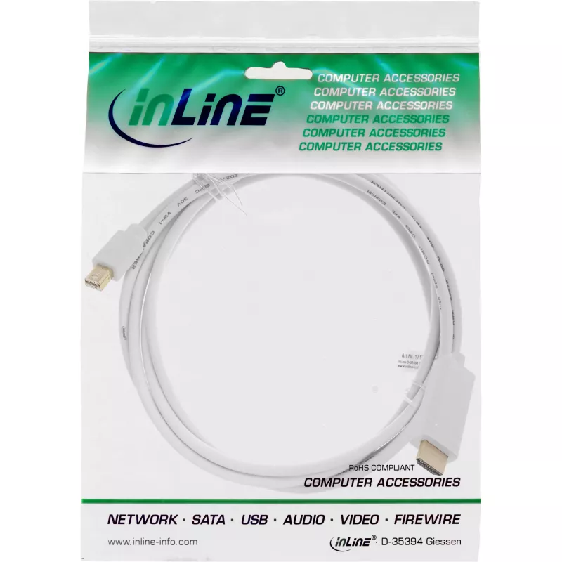 InLine Mini DisplayPort į HDMI 4K2K su garsu keitiklio laidas 4K2K 5 m