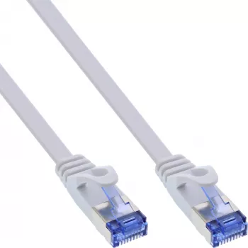InLine plokščias komutacinis kabelis, U/FTP, Cat.6A, baltas, 1,5 m, 1,5 m, Cat6a, U/FTP (STP), RJ-45, RJ-45, Baltas