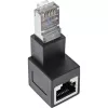 InLine pataisymo laido adapteris Cat.6A, RJ45 kištukas / lizdas, 90° kampu žemyn