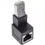 InLine pataisymo laido adapteris Cat.6A, RJ45 kištukas / lizdas, 90° kampu žemyn