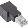 InLine pataisymo laido adapteris Cat.6A, RJ45 kištukas / lizdas, 90° kampu žemyn