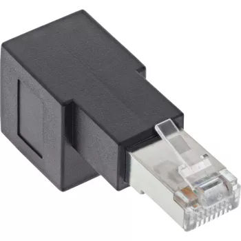InLine pataisymo laido adapteris Cat.6A, RJ45 kištukas / lizdas, 90° kampu žemyn