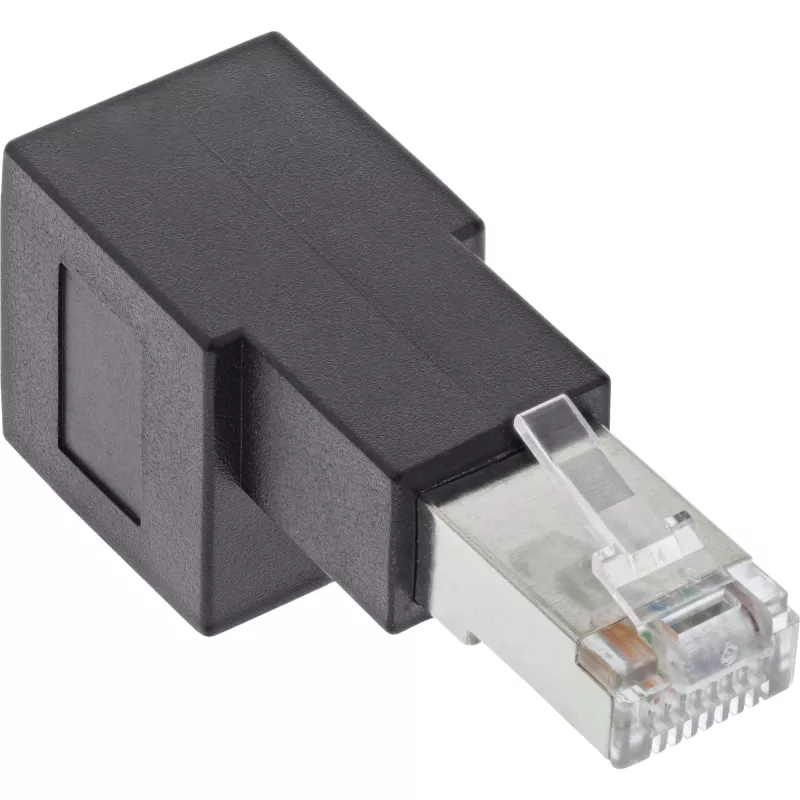 InLine pataisymo laido adapteris Cat.6A, RJ45 kištukas / lizdas, 90° kampu žemyn