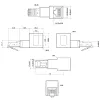 InLine pataisymo laido adapteris Cat.6A, RJ45 kištukas / lizdas, 90° kampu žemyn