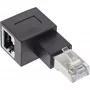 InLine pataisos laido adapteris Cat.6A, RJ45 kištukas / lizdas, kampuotas 90° į kairę