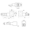 InLine pataisos laido adapteris Cat.6A, RJ45 kištukas / lizdas, kampuotas 90° į kairę